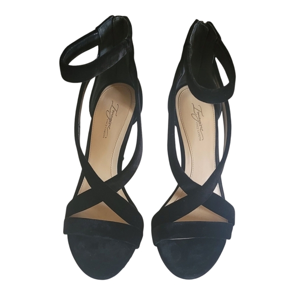 Imagine VINCE CAMUTO Devin Black Velvet Dress Sandals - Size 9.5 - Pre-owned - Picture 8 of 14